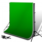 LS Photo Pro Studio 10'x10' Black White Chroma Key Green Muslin Backdrop Support Kit Muslin Clamps