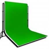 LS Photo Pro Studio 10'x20' Black White Chroma Key Green Muslin Backdrop Support Kit Muslin Clamp