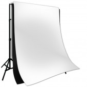 LS-Photo Studio Photography 10'x10' Black & White Muslin Backdrop+Support Kit, LUK432