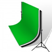 LS-Photo Studio Photography 10'x20' Black & White Muslin+Muslin Protector Backdrop+Support Kit, LUK441
