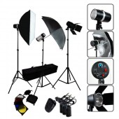 Lusana Studio Premium Photography Studio Umbrella Flash Strobe Softbox Lighting 3 Light Kit