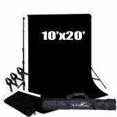 10' x 20' 100% Cotton Muslin Backdrops & 8.5' x 10' Background Stand | LS-Photo Studio
