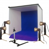 25" Table Top Photo Studio Light Tent Kit in a Box - 1 Tent, 4 Light Set, 1 Stand, 1 Case 