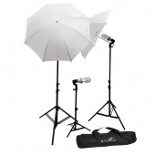 Lusana Studio Photography Video Portrait Umbrella Continuous Triple Lighting Kit with Day Light CFL Bulbs, Umbrellas, Stands, and Carry Case